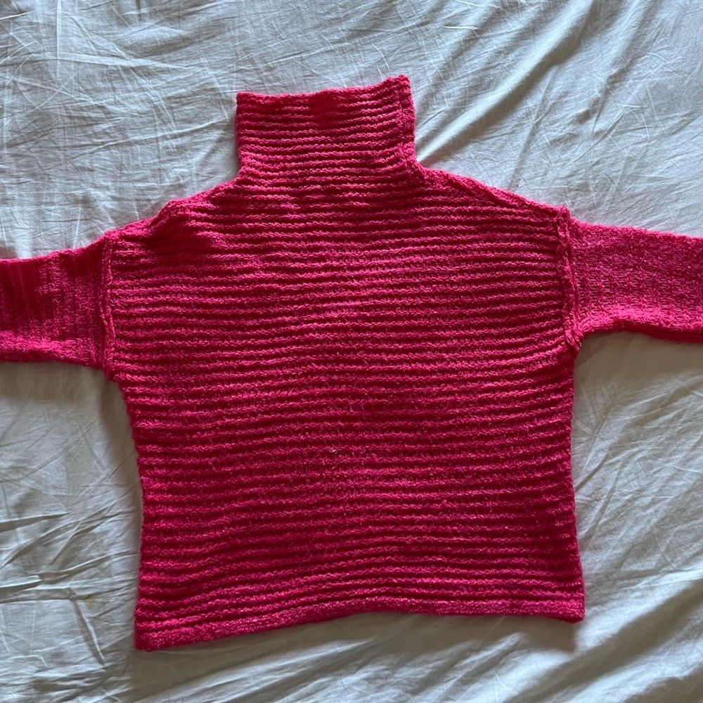 Women's Pink Turtleneck Sweater